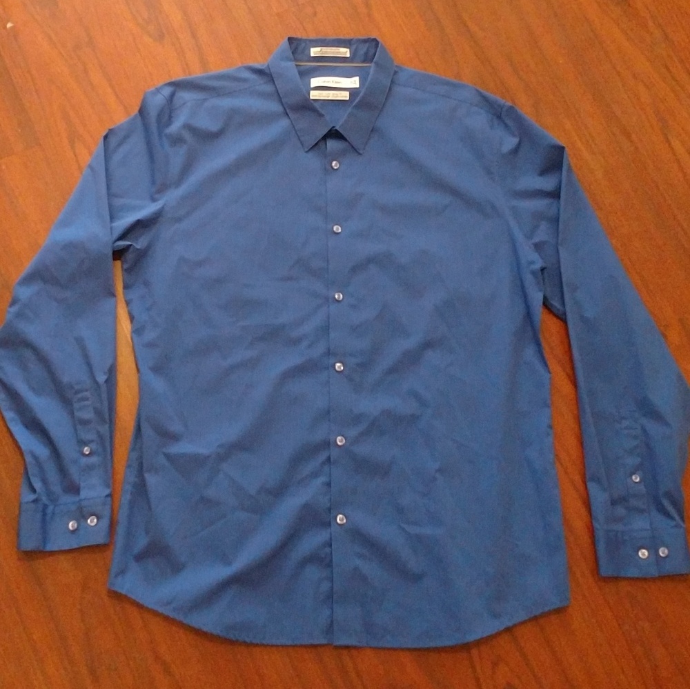 Calvin Klein Blue Pinstripe Long Sleeve Shirt